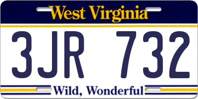 WV license plate 3JR732