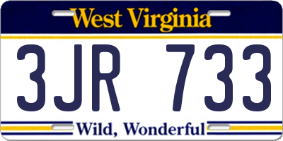 WV license plate 3JR733