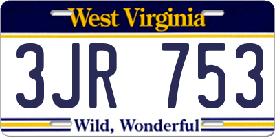 WV license plate 3JR753