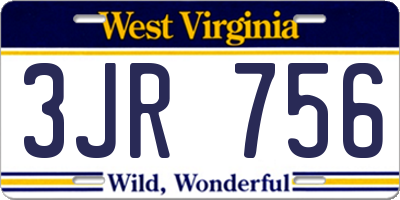 WV license plate 3JR756