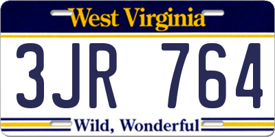 WV license plate 3JR764