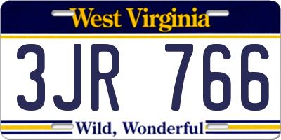 WV license plate 3JR766