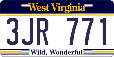 WV license plate 3JR771