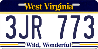 WV license plate 3JR773