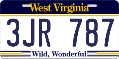 WV license plate 3JR787