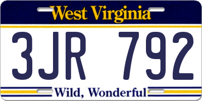 WV license plate 3JR792