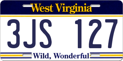 WV license plate 3JS127