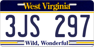 WV license plate 3JS297