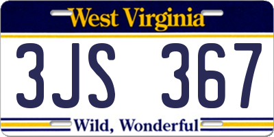 WV license plate 3JS367