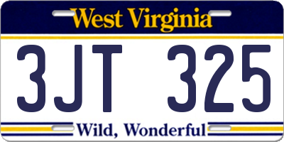 WV license plate 3JT325
