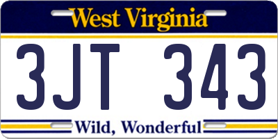 WV license plate 3JT343