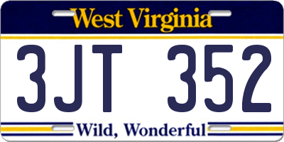 WV license plate 3JT352