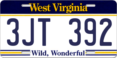 WV license plate 3JT392