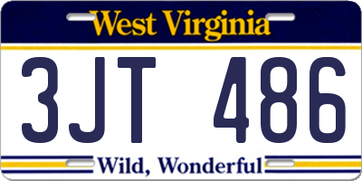 WV license plate 3JT486