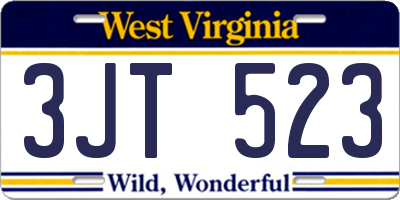 WV license plate 3JT523