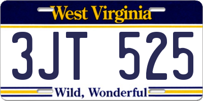 WV license plate 3JT525