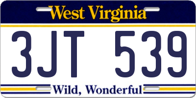 WV license plate 3JT539