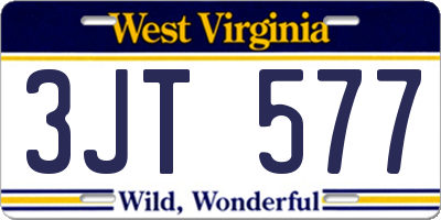 WV license plate 3JT577