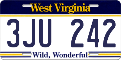 WV license plate 3JU242
