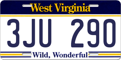 WV license plate 3JU290