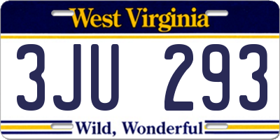 WV license plate 3JU293