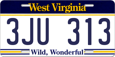WV license plate 3JU313