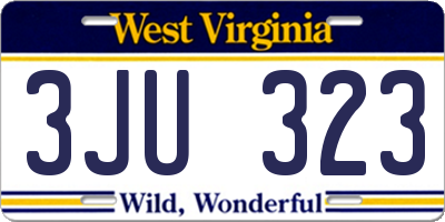 WV license plate 3JU323