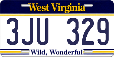 WV license plate 3JU329