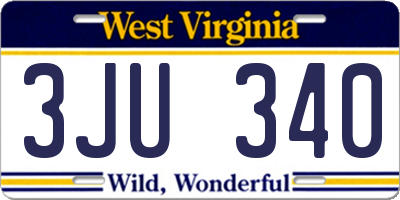 WV license plate 3JU340