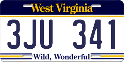 WV license plate 3JU341