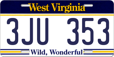 WV license plate 3JU353