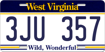 WV license plate 3JU357