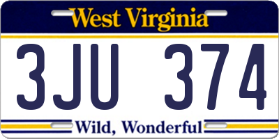 WV license plate 3JU374