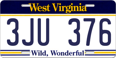 WV license plate 3JU376