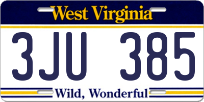 WV license plate 3JU385