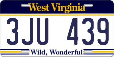 WV license plate 3JU439