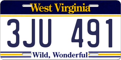 WV license plate 3JU491