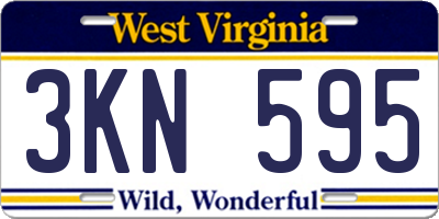 WV license plate 3KN595