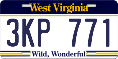WV license plate 3KP771