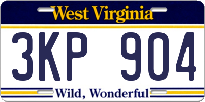 WV license plate 3KP904
