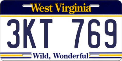 WV license plate 3KT769