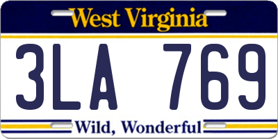 WV license plate 3LA769