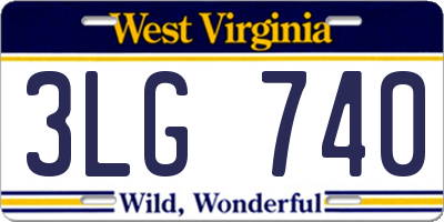 WV license plate 3LG740