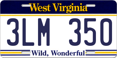 WV license plate 3LM350