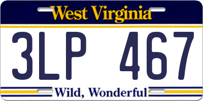 WV license plate 3LP467