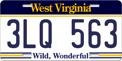 WV license plate 3LQ563