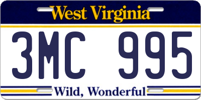 WV license plate 3MC995