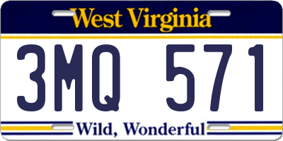 WV license plate 3MQ571