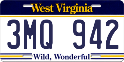 WV license plate 3MQ942