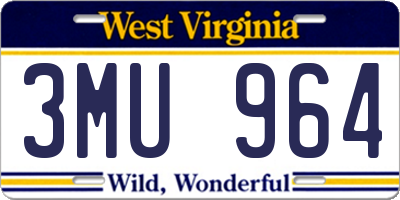 WV license plate 3MU964